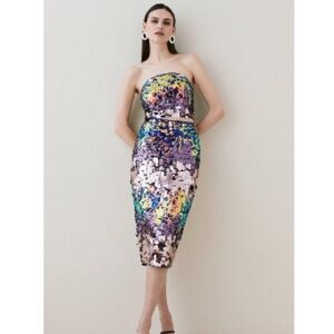Karen Millen Purple Sequin Pencil Skirt